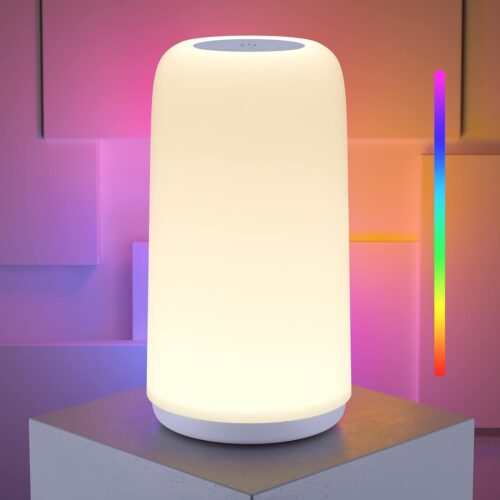Touch bedside lamp with stylish design and RGB mode