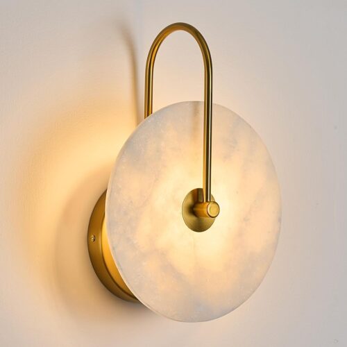 Crystal battery-operated wall sconce, gold, rechargeable, wireless. 12 RGB colors, dimmable with remote. Suitable for bedroom, living room, hallway.