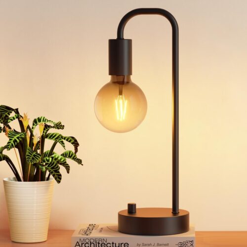 Fully dimmable industrial style table lamp with 2700K warm light bulb included