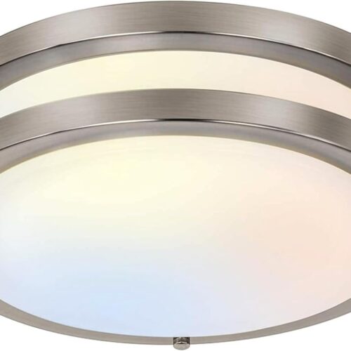4-pack flush mount LED ceiling light, 12-inch, 24W, 3 color temps (3000K/4000K/6500K). Ultra-thin. Suitable for bedroom, bathroom, kitchen.