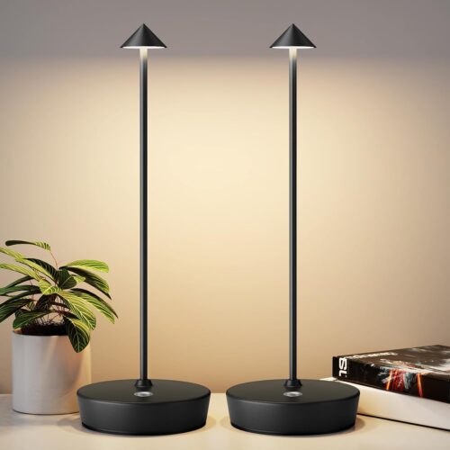 2-pack rechargeable wireless table lamp