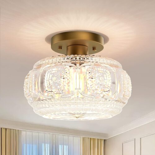 12-inch flush mount ceiling light with night light, 24W, 2400lm, 3 color temps (3000K/4000K/5000K), dimmable. Black.