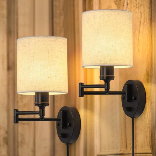 Gooseneck sconce, matte black. Bulb not included.