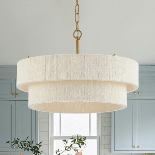 Plug-in crystal chandelier, gold, 4 lights. French country style. Suitable for bedroom, hallway, living room.