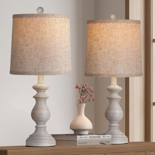 2-pack 22-inch traditional country farmhouse style table lamp
