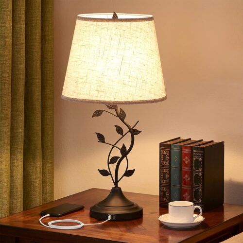Traditional tall retro bedside lamp