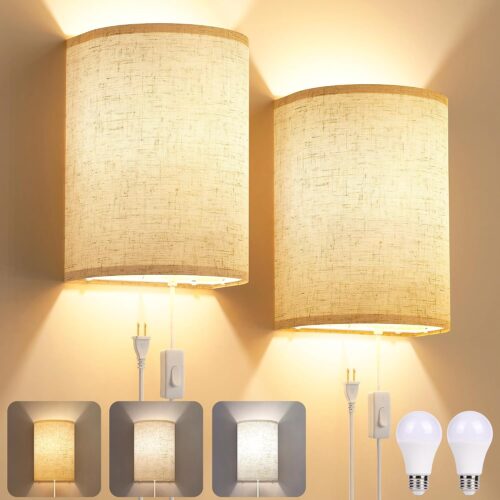 Bedside reading wall lamp, hardwired with switch. Flexible gooseneck. Suitable for bedroom, office, hotel.